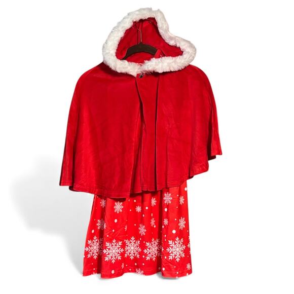 🎄 Girls Holiday Snowflake Dress & Matching Velvet Cape – NWT 🎁 - Picture 1 of 4